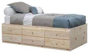 Dhp cambridge upholstered linen platform bed with wooden slat support and under bed storage. In Stock Twin Storage Bed 6 Drawers Contemporary Platform Beds By Gothic Furniture Houzz
