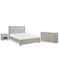 Cheap white mdf solid wood master bedroom furniture set modern. Furniture Canyon White Platform 3 Pc Bedroom Set Queen Bed Dresser Nightstand Created For Macy S Reviews Furniture Macy S