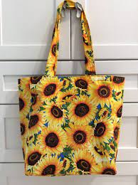 Sunflower Tote Bag Tote Bag Reusable Grocery Bag Recycle Etsy Tote Bag Bags Grocery Bag