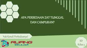 Apa Perbedaan Zat Tunggal Dan Campuran Youtube