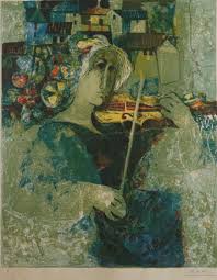 JAN BROWNE. Porträtt av volinist, olja på duk, signerad. Konst