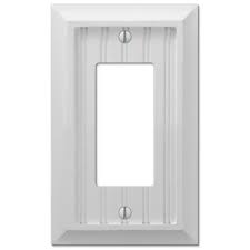 Hampton Bay Cottage 1 Decora Wall Plate In White Composite Wood 2 Pack Plates On Wall Purple Bathroom Accessories White Wood