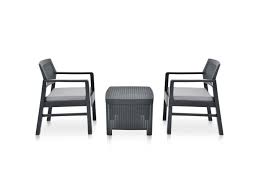 Nettoyer et entretenir le mobilier de jardin en plastique ou en résine. Icaverne Salons De Jardin Reference Salon De Jardin 3 Pcs Plastique Anthracite Vente De Sans Marque Conforama