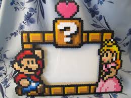 Mario And Princess Peach Toadstool Photo Frame Pixel Art Super Mario Bros 2 8 Bit Nes Mario And Princess Peach Pixel Art Photo Art