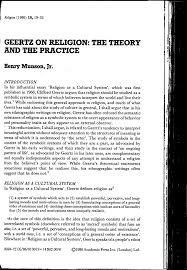 Pdf Geertz On Religion The Theory And The Practice