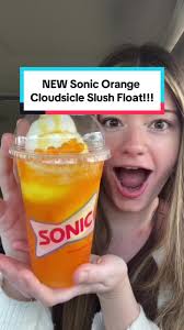 trying the NEW orange cloudsicle slush float from @SONIC Drive-In!!! 🍊🍦  #sonic #sonicdrivein #newmenuitem #newmenu #orangecreamsicle  #orangecloudsicleslushfloat #tryingdrinks #drinkreview #candy ...