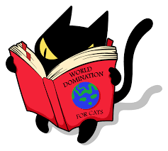 Black Cat Reading World Domination Book Cat Reading Cute Cat Sticker Black Cat