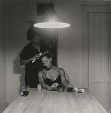 In her 1990 kitchen table series, weems creates a dramatic stage: Carrie Mae Weems Untitled From The Kitchen Table Series 1990 Sfmoma
