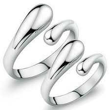 Plating White Gold Pure Silver Couple Rings Adjustable Couples Adjustable Rings Adjustable Rings Rin Silver Rings Online Wedding Ring Bands Wedding Rings