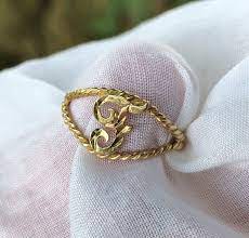 Vintage F Initial Ring 14k Solid Yellow Gold Script Letter F Etsy Initial Ring Gold Initial Ring Promise Rings Vintage