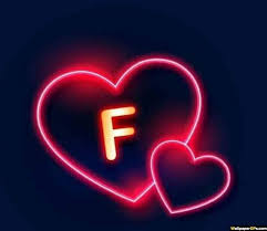 F Name Dp Pics For Whatapp N Facebook With Neon Light Heart Black Background In 2020 Black Background Wallpaper F Names Black Backgrounds