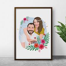 The 45 best gifts for your favorite couples in 2020. Personalized Portrait With Background Anniversary Gift Etsy Custom Portraits Vector Portrait Illustration Iron Gifts