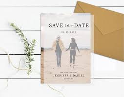 Transparent Photo Save The Date Template Clear Save Our Date Etsy Save The Date Templates Save The Date Invitations Unique Save The Dates
