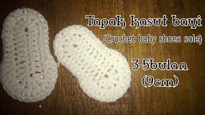 Cubaan baby booties pertama hi! Belajar Mengait Tapak Kasut Bayi 3 5bulan 9cm Youtube
