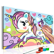 Dann sind unsere malen nach zahlen für erwachsene sets genau das richtige für sie! Malen Nach Zahlen Buntes Einhorn 33x23 Cm