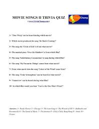 See if you can name the horror movie based only on the plot description. Movie Songs Ii Trivia Quiz Trivia Champ