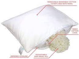 Camel wool pillows with a zippered cotton shell that allows to adjust the loft. Wool Bolas Bed Pillow Lambswool Pillow Insert