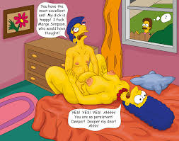 Rule34 - If it exists, there is porn of it  bynshy, marge simpson,  milhouse van houten, ned flanders  2535749