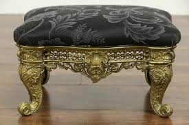 Check spelling or type a new query. Sold Victorian Design Vintage Cast Iron Foot Stool New Upholstery 33570 Harp Gallery Antiques Furniture