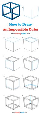 How To Draw An Impossible Cube Really Easy Drawing Tutorial Drawing Tutorial Easy Optical Illusion Drawing Illusion Drawings