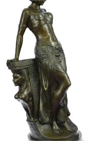 Sold at Auction: VINTAGE SEMI NUDE EGYPTIAN PRINCESS BRONZE STATUE