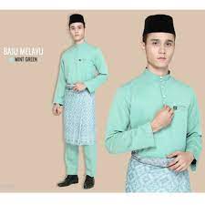 Baju kurung cotton sulam matching,a new beginning: Baju Melayu Moden Mint Green Ayah Anak Shopee Malaysia