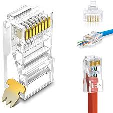 If you're wondering whether you could use cat5/6 data cabling or your existing ethernet cables/ structured cabling for wiring your cctv cameras. Amazon Com 50 Pcs Rj45 Connector Cat6 Cat5e Cat5 Rj45 Connector Ethernet Cable Crimp Connectors Utp Network Plug For Solid Wire And Standard Cable Transparent Pass Through 50 Pack Computers Accessories