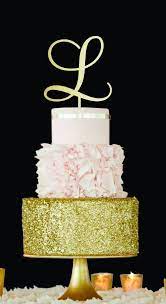 Wedding Cake Topper L Letter L Cake Topper Gold Monogram Cake Etsy In 2021 Monogram Cake Toppers Rustic Wedding Cake Toppers Monogram Wedding Cake