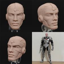 Handmade Painted 1/12 Victor Stone Cyborg Head Model Fit Mcfarlane Action  Figure