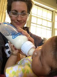 Pulling my last mommy duty of day before I get in the shower, and get ready  for my first night back w u! 🍼💞 Current mindset: nervous. Emotional.  Excited. Not sure in