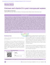 Maybe you would like to learn more about one of these? Pdf Calcium And Vitamin D In Post Menopausal Women