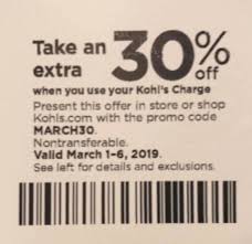Kohls 30 Off Coupons Code Plus Free Shipping March 2019