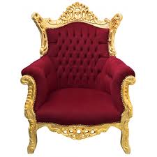 Luxor dining chair red burgundy. Grand Rococo Baroque Armchair Burgundy Velvet And Gilded Wood