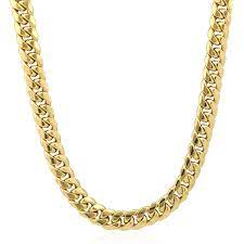10k Yellow Gold Hollow 10mm Miami Cuban Chain Necklace 24 Wjd Exclusives Chain Link Necklace Cuban Link Chain Necklaces Cuban Link Chain