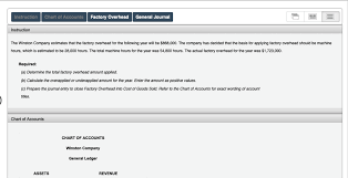 Solved General Journal Factory Overhead Instruction Chart