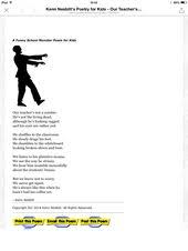 Our Teacher S Not A Zombie Poetry For Kids School Humor Poetry