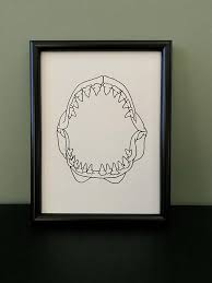 Shark Jaw Drawing Line Art Line Drawing Art Artwork Line Drawing Line Art Shark Jaws Tattoo