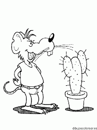 Imagenes de cactus para colorear. Dibujo De Un Raton Y Un Cactus