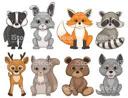 Set Of Cartoon Woodland Animals Set Of Prints For T Shirt Design Forest Animals Illustration Woodland Animal Art Cartoon Animals