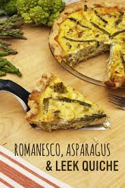 Romanesco Asparagus And Leek Quiche Recipe Leek Quiche Leeks Vegetarian Vegan Recipes