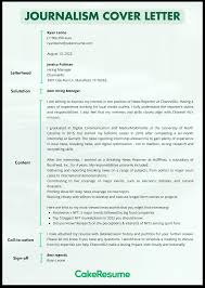 Journalism Cover Letter: Examples & Step-by-Step Guide | Cake