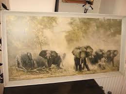 David Shepherd Elephants At Amboseli Large Original Framed Print Northants Framed Prints Elephant Print