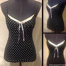 Black And White Polka Dot Tank Top Bongo Black And White Polka Dot Tank Top With Images Polka Dot Tank Top Tank Tops Black And White
