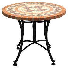Both the table and chairs feature pierced. 24 Inch Round Bistro Style Mosaic Outdoor Patio Table Terracotta Tiles Fastfurnishings Com