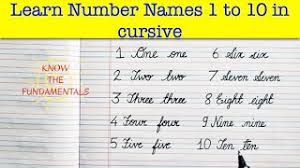 Among 5 cells of each row, there are 3 cells which left empty. One Two Three In Cursive Writing How To Write One To Ten In Cursive Number Names 1 10 In Cursive Youtube