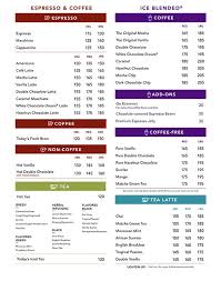 The Coffee Bean Menu Philippines Tea Leaves Coffee Coffee Beans