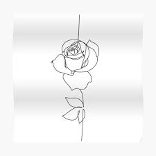 One Line Rose Botanical Line Print By Onelineprint Redbubble Line Art Tattoos Line Tattoos Gemini Tattoo