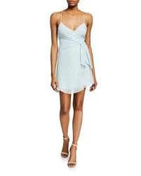 Tydu6 Alice Olivia Katie V Neck Sleeveless Tie Wrap Mini Dress Short Dresses Casual Mini Dress Mini Wrap Dress