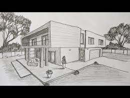 How To Draw A House In Two Point Perspective Modern House Youtube Perspective Art Point Perspective Modern House