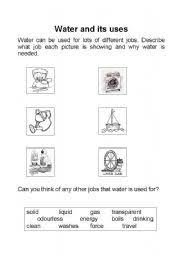 Esl Kids Worksheets Water And Its Uses First Grade Worksheets Worksheets For Kids Worksheets